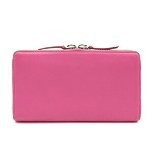 Balenciaga Paper Leather Long Pink Round Wallet